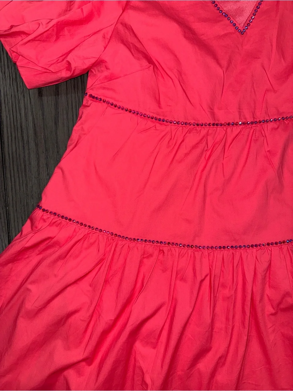 Queen of Sparkle Pink Firework Back Dress Size S Maximalist Festive Party Sequin - Picture 5 of 12